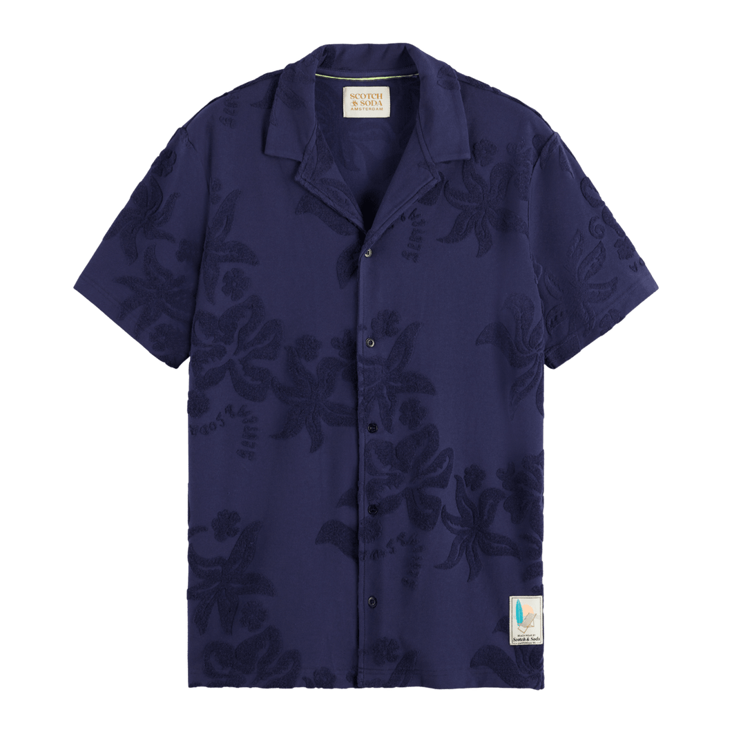 Terry Jacquard Short Sleeve Shirt for Men