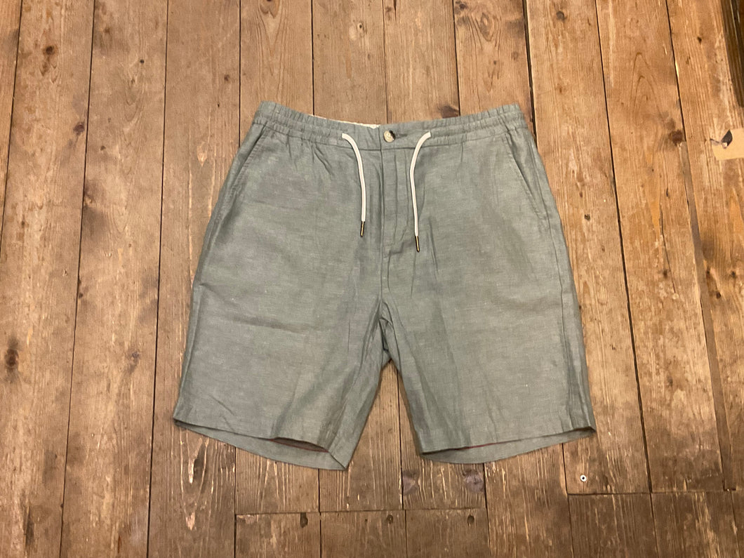 Scotch & Soda, Fave Regular Fit, Green Linen Shorts - Mensroomlifestyle