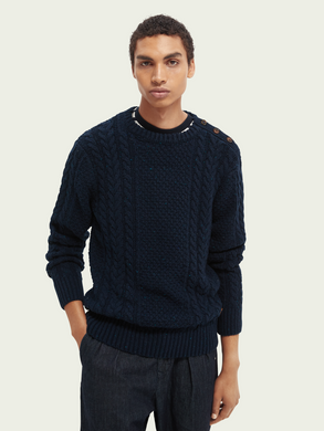 Scotch & Soda Crew Neck Sweater - Dark Blue - Mensroomlifestyle