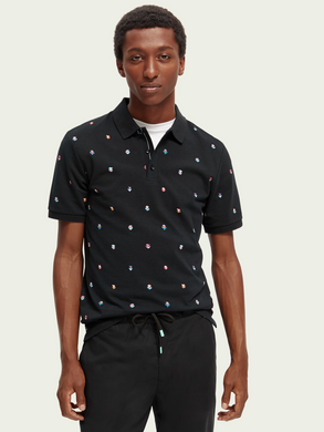 Scotch & Soda Allover Pique Polo - Mensroomlifestyle